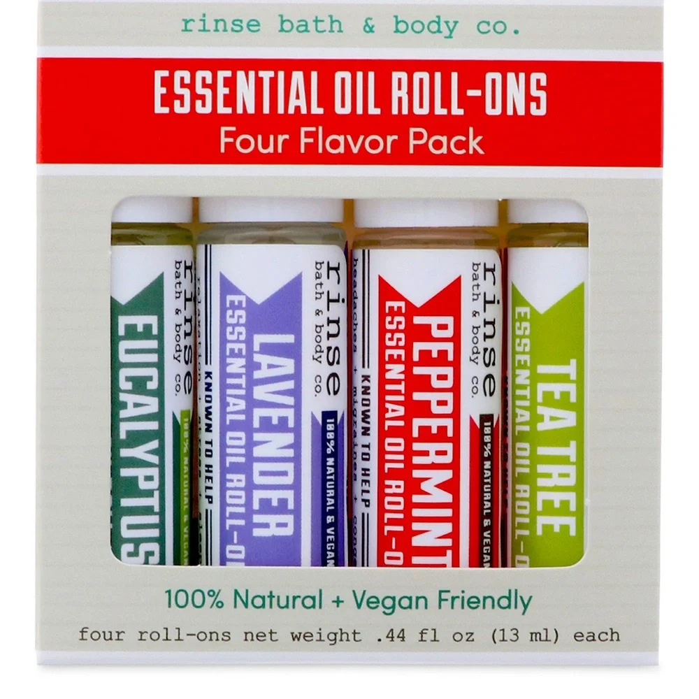 Rinse Bath & Body Co Essential Oil Roll On Set of 4 Aromatherapy NIB
